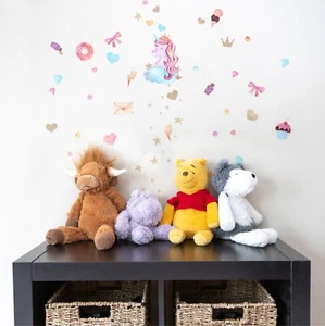 Unicorn Wall Art Decals Gift Girls Kids Room Décor Stickers Bedroom 48pc - Picture 1 of 5