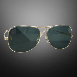 Vintage B&L Ray Ban Gold Tone Halston 105 Large Metal Aviator Sunglasses 60 16 - Picture 1 of 9