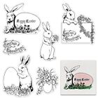 Easter Egg Rabbit Bunny Clear Stamps for Card Making and Paper Craft, Flower ...