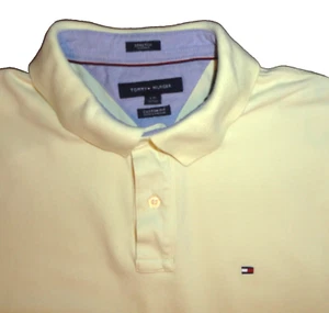 Tommy Hilfiger Men’s Polo Shirt ~ Large Light Yellow ~ Custom Fit Button/Collar - Picture 1 of 11