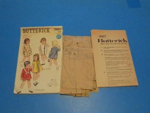 Vestido de Colección Años 60 Butterick Costura Patrón 3667 Niñas Pequeñas Línea A Rápida Talla 3 - Imagen 1 de 3