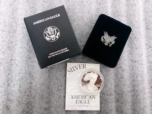1995 1 oz .999 Proof Silver American Eagle. Box and COA Included. USE95URO - Picture 1 of 4