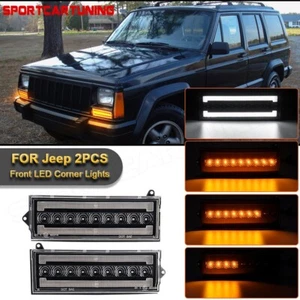 LED Bumper DRL Signal Front Corner Light For 84-96 Jeep Cherokee 86-92 Comanche - Picture 1 of 13