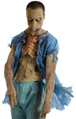 Camisa Zombie Hospital Paciente Caminante Muerto Vestido Elegante Halloween Adulto Disfraz Foto 1 de 2