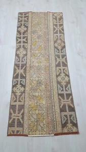 Vintage Patchwork Handmade Rug Beige Decor Rug Runner Area Rug Retro Rug - Picture 1 of 20