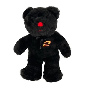 Vintage Black Plush Bear Red Nose & Embroidered "2" Design - 14 Inches Nascar - Picture 1 of 10