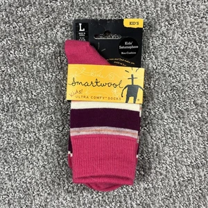 Smartwool Kids Socks Large Saturnsphere Ultra Comfy Wool Blend Striped Crew - Picture 1 of 5
