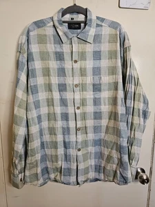 DANIEL CRAIG Men's Long Sleeve Shirt Made In Italy Size XL Linen Cotton Blend - Picture 1 of 7