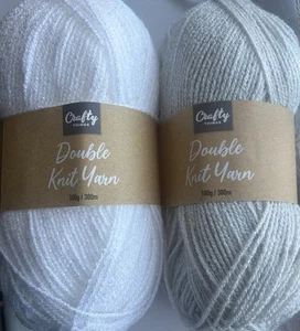 Crafty Things double knit yarn White And Grey Sparkle 2x100 g - Picture 1 of 4