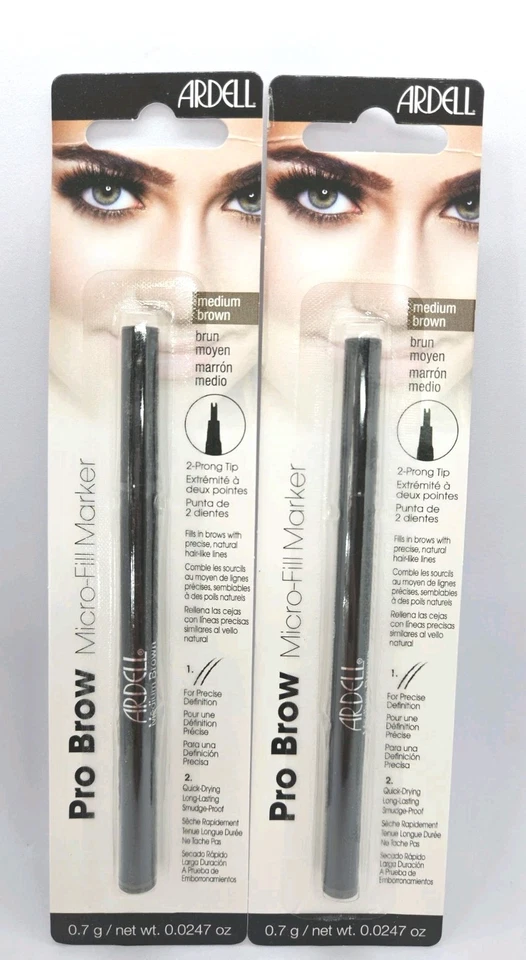 2 Ardell Pro Brow Micro-fill Marker Medium Brown Eyebrow