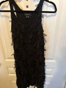 Karen Kane Black Dress Black Fabric Pieces Overlapping Elegance Size Medium - Picture 1 of 3