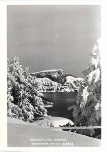 Crater Lake, Real Photo Heavy Snow Winter Unused Photo Card EK - Bild 1 von 2