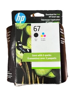 Cartuchos de tinta originales HP 67 negros y tricolor OEM nuevos en caja 3YP29AN exp. 2/2024 - Imagen 1 de 5