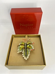 Napier Enamel Fall Autumn Leaves Brooch Pin - Picture 1 of 9