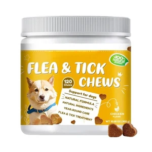 120 FLEA And TICK Soft Chews Treats For Dogs Natural Ingredients Daily Treatment - Picture 1 of 12