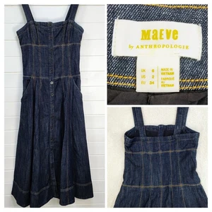 MAEVE By Anthropologie Button Front Corset Denim Dress Women's US Size 2 Perfect - Picture 1 of 18