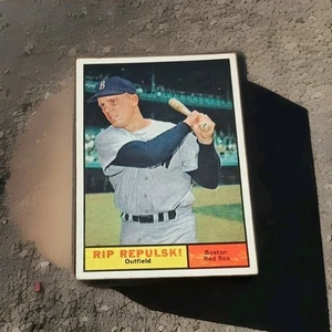 1961 Topps Baseball Cards Boston Red Sox Rip Repulski OF #128 Vtg No Creases - Picture 1 of 2