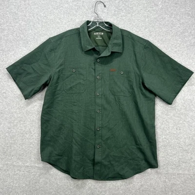 Orvis Shirt Mens XL Green Short Sleeve Classic Performance Fishing Angler Guide - Image 1 of 4