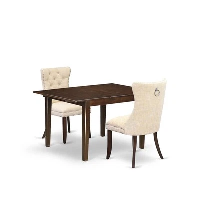 3 Piece Kitchen Table Set Contains a Rectangle Dining Table with Butterfly Leaf - Image 1 of 4