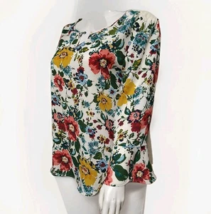 Van Heusen Women's Size Medium Blouse Woven/Knit 3/4 Bell Sleeve - Picture 1 of 8