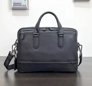 TUMI Harrison Slim Briefcase Leather Business Bag Black New Japan - Picture 1 of 8