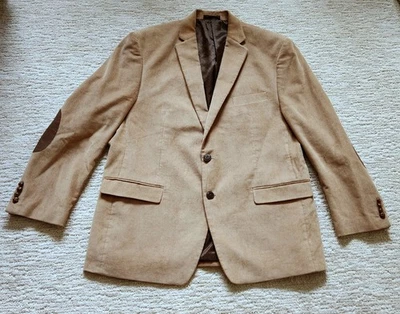 CHAPS sport coat Ralph Lauren tan corduroy blazer jacket (46 R) Elbow Patch - Image 1 of 4