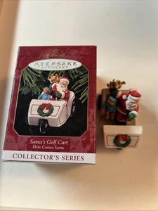 1999 Hallmark Keepsake Ornament - Santa's Golf Cart - Here Comes Santa - Picture 1 of 8