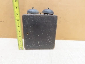 SUBCONJUNTO DE TELÉFONO DE COLECCIÓN TIMBRE DE PARED CAJA DE MADERA CAMPANAS FUNCIONA - Imagen 1 de 10