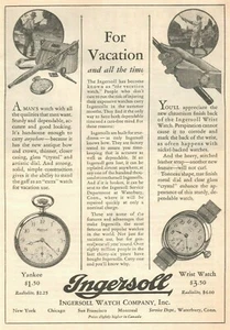 Ingersoll Watch 1929 Pocket Wrist Vintage Print Ad - Picture 1 of 2