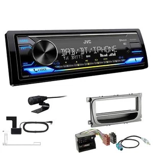JVC DAB+ Bluetooth USB inkl. Antenne Autoradio für Ford Focus II Facelift silber - Bild 1 von 6