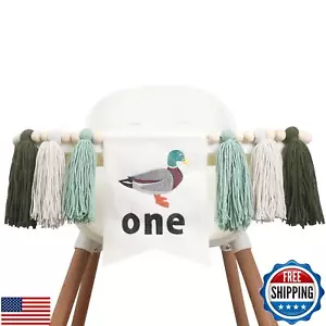 HGFC Duck 1st Birthday Highchair Banner Decorations - First Birthday High Cha - Picture 1 of 5