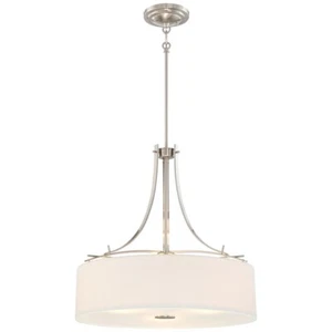Minka Lavery Poleis 3 Light Drum Pendant, Brushed Nickel - 3308-84 - Picture 1 of 1