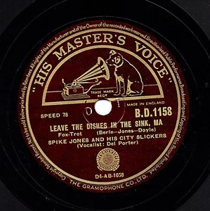CRAZY SPIKE JONES 78  LEAVE THE DISHES IN THE SINK MA / SERENADE TO A JERK  E/E- - Picture 1 of 1