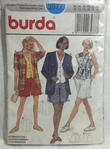 Burda patrón de costura 3977 10-12-14-16-18-20 SIN CORTAR damas conjunto completo Alemania  - Imagen 1 de 5