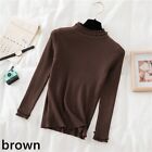 New Women Solid Knit Top Long Sleeve Sweater Jumper Slim Pullover Casual Shirt