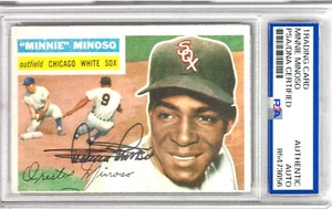 MINNIE MINOSO PSA DNA SIGNED 1956 TOPPS CARD AUTOGRAPH WHITE SOX HALL OF FAME - Picture 1 of 2