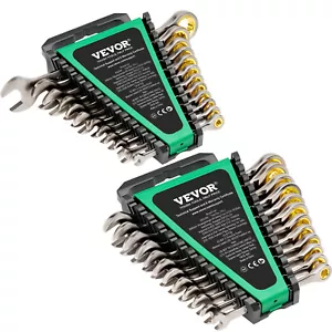 VEVOR Combination Wrench Set 24 PCS SAE 1/4" - 7/8" Metric 8-19mm Organizer Rack - Picture 1 of 12