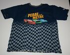 Used Disney Store Boys 10 12 L Cars Dinoco Graphic Tee Pedal to the Metal Navy