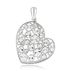 Colgante de cadena 925 colgante de plata corazón colgante de plata joyería auténtica - Imagen 1 de 3