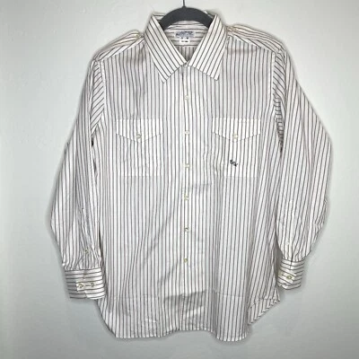 Vtg Nat Wise 1984 Sunset Strip Custom Button Down Shirt Hollywood Mens L Striped - Image 1 of 4