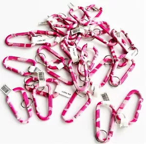 25 ROSA TARNUNG 3 ZOLL ALUMINIUMKARABINER SCHNAPPHAKEN LINK SCHLÜSSELANHÄNGER BRUSTKREBS - Bild 1 von 1