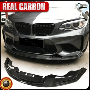 For BMW F87 M2 Base 2016-18 Real Carbon Fiber Front Bumper Lip Splitter Spoiler - Picture 1 of 13