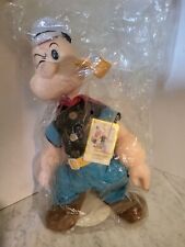 VINTAGE "POPEYE" PLUSH, 18" NEW IN SEALED BAG WITH TAGS & STAND