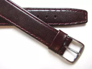 Mahogany red "open end" 16 MM vintage 1960's leather watch band strap - Picture 1 of 6