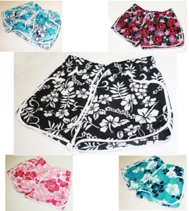 New Ladies Womens Girl Floral Flower Print Beach Board Swimming Hot Pants Shorts - Picture 1 of 6