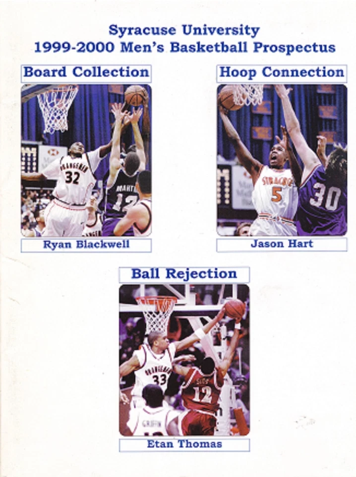 1999-2000 SYRACUSE ORANGEMEN MENS BASKETBALL PROSPECTUS NCAA BOEHEIM - Image 1 of 1