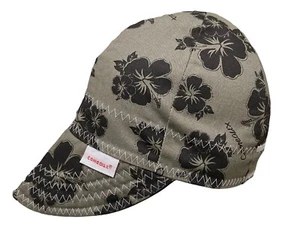 New 1 Comeaux Caps Welding Welders Hat Reversible Hawaiian Flower Print - Picture 1 of 11