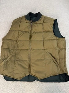 Vintage 90s Eddie Bauer Mens Puffer Vest Jacket Goose Down Full Zip Brown XL - Picture 1 of 7