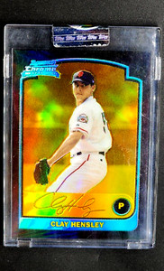 2003 Bowman Chrome Gold Refractor Uncirculated #232 Clay Hensley /170 Rookie RC