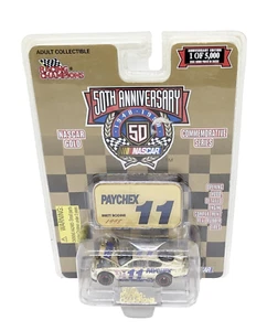 Coche Brett Bodine #11 Paychex 1999 Racing Champions 10 años dorado cromado 1/64 - Imagen 1 de 3